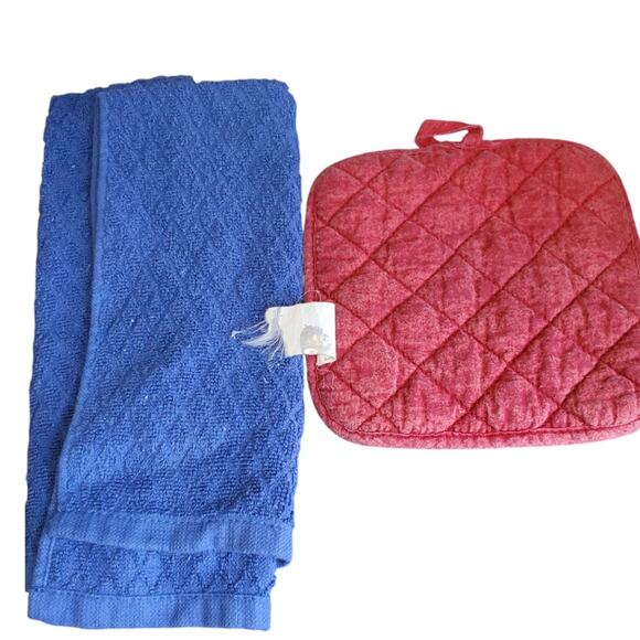 American Flag Vintage Towel and Pot Holder Set - Picture 2 of 2